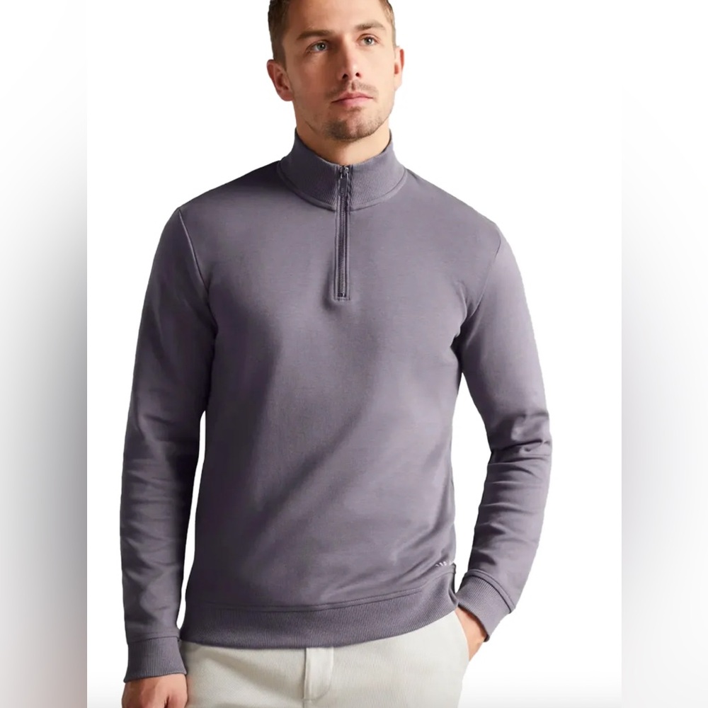 Ted Baker Men’s Big And Tall Antram Half Zip Funnel Neck Pullover Sweater 2XL